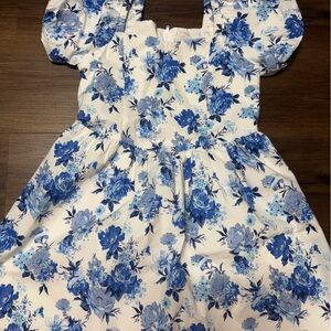 Art Class Blue Floral Kids Dress